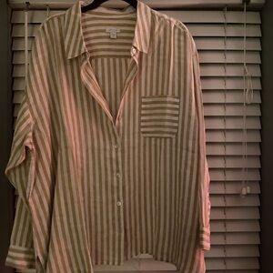 J. Jill 100% Linen button up blouse